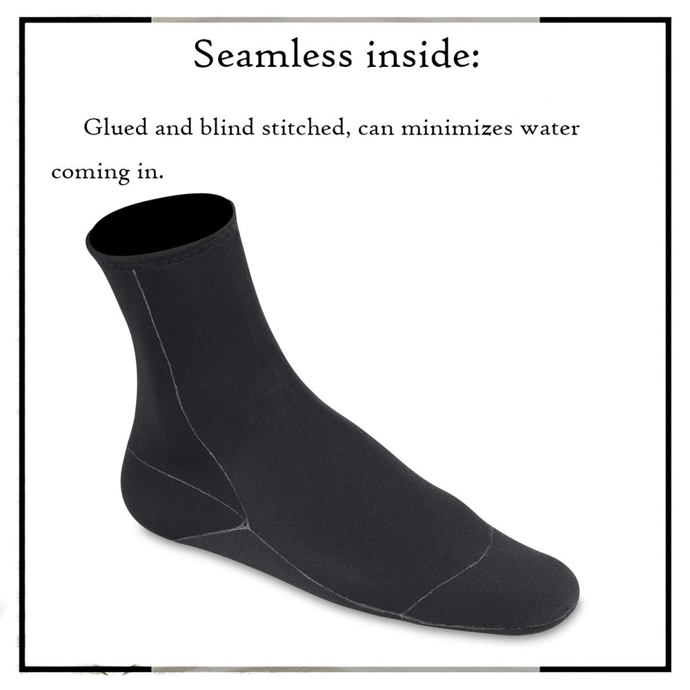 OMGear water socks worn on paddleboard illustrating barefoot feel and secure ankle strap