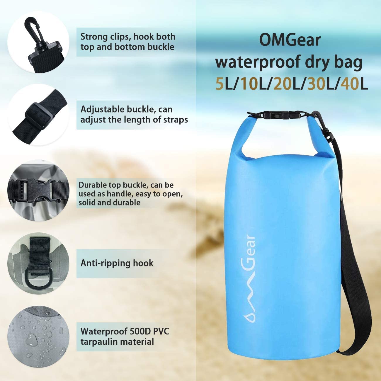 OMGear waterproof phone pouch closeup protecting smartphone while allowing touchscreen use