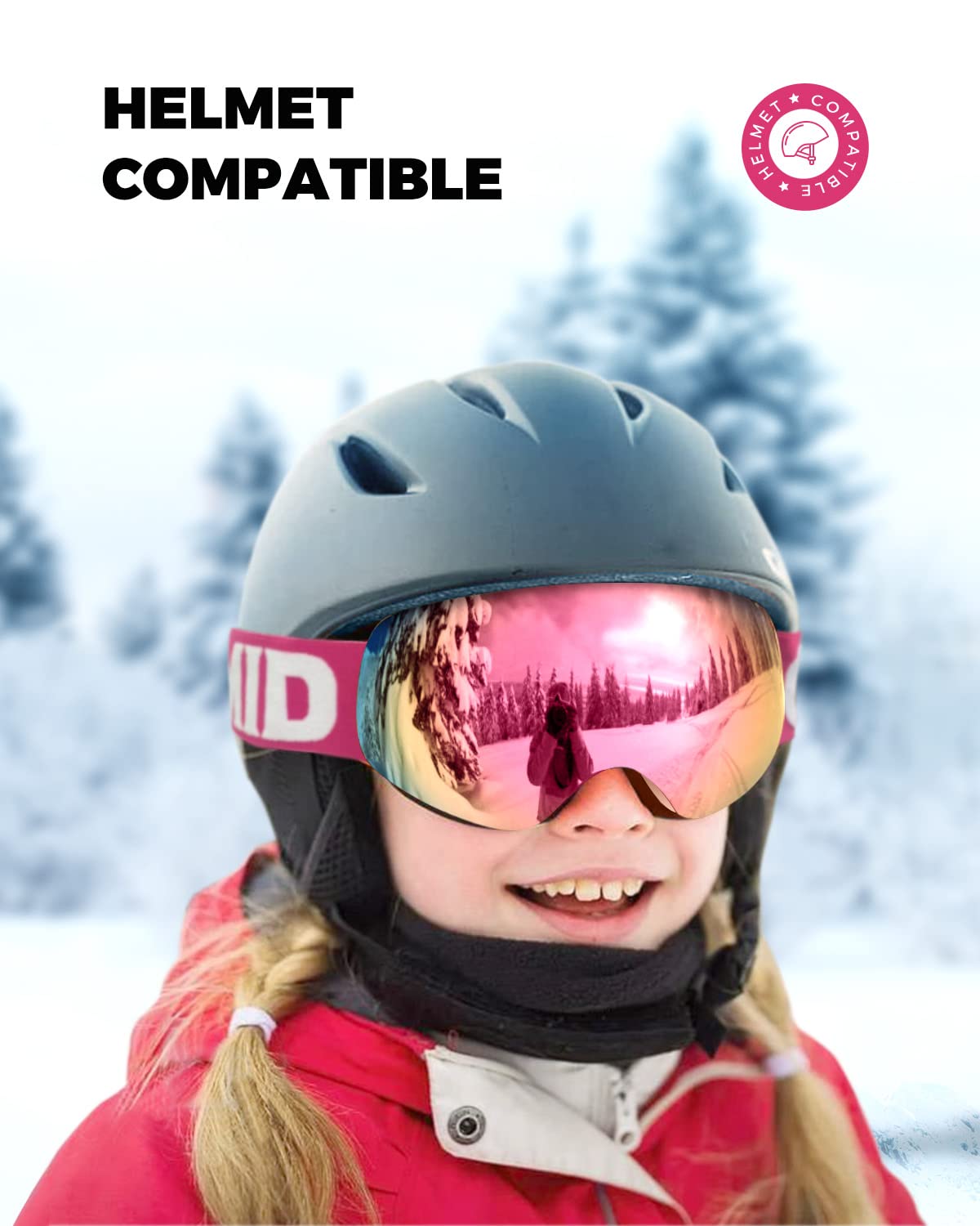 OMID OTG demonstration with child glasses under goggles ensuring eyewear-friendly design