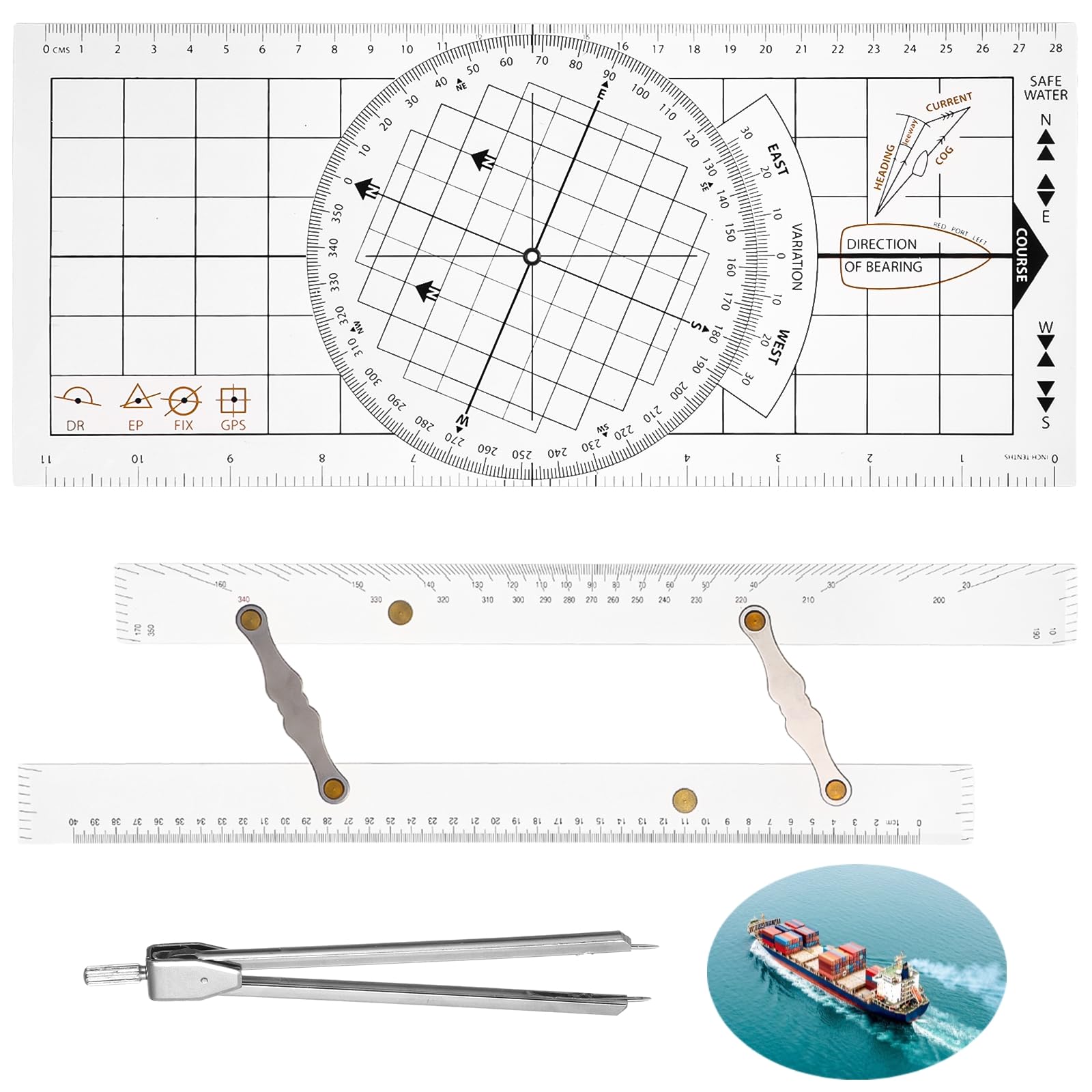 OMISTAR on-deck lifestyle shot of plotting tools enabling confident navigation in use