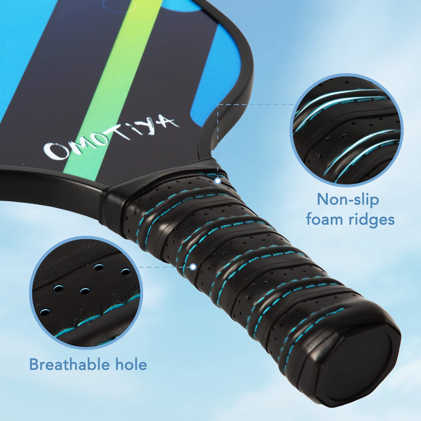 OMOTIYA honeycomb core detail highlighting shock reduction benefit