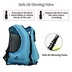 OMOUBOI inflation valve closeup demonstrating fast inflation and simple use