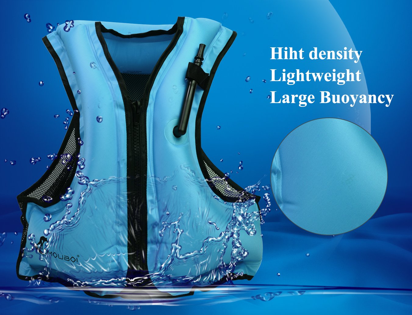OMOUBOI vest worn by snorkeler showing buoyancy aid and mobility benefit