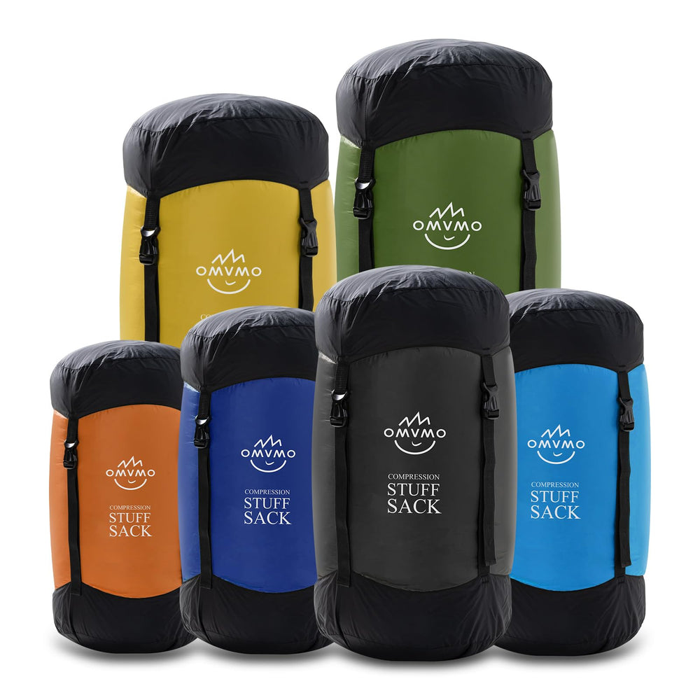 OMVMO multiple colored sacks lined up showing size and color selection benefit