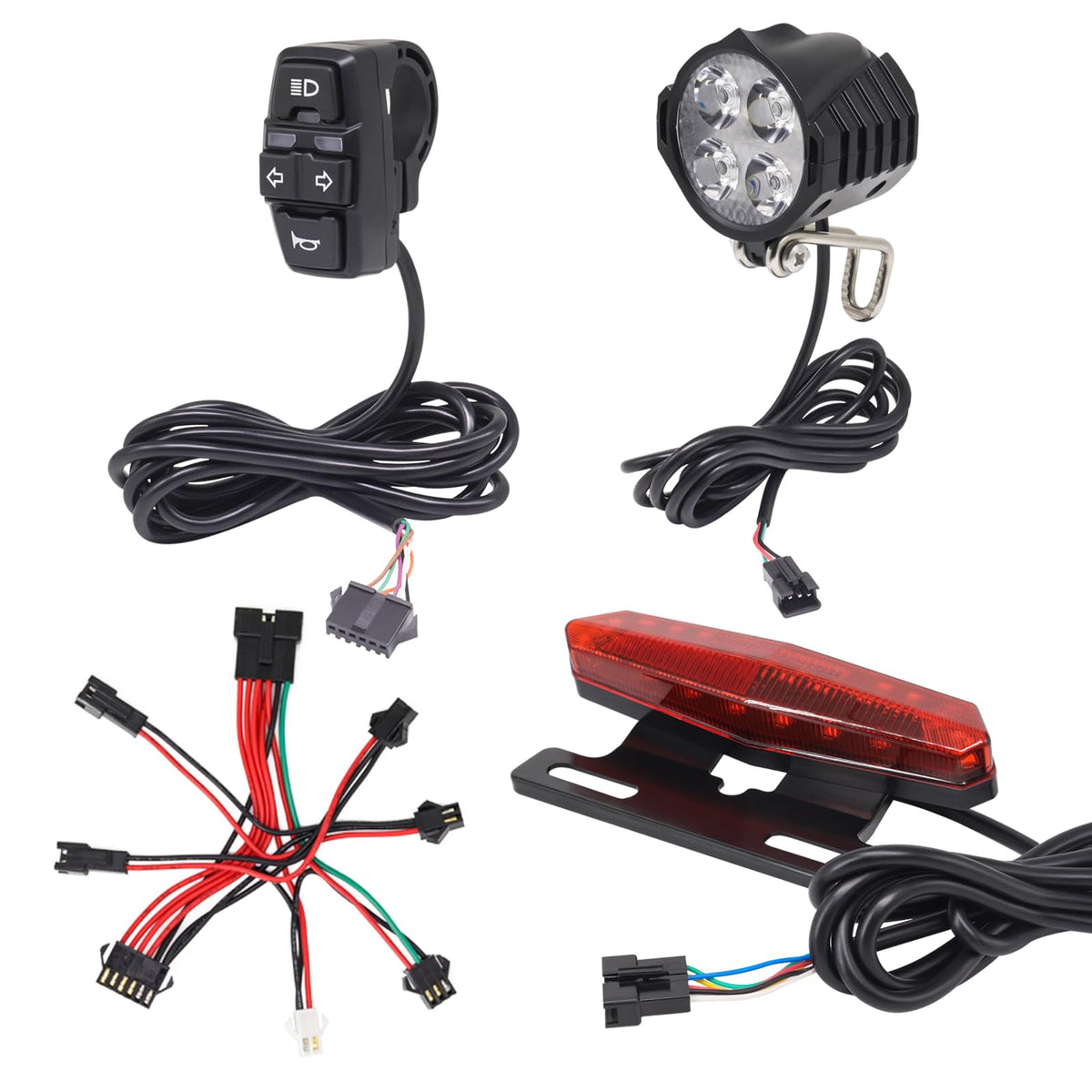 Onature front headlight assembly showing bright beam and increased night visibility