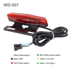 Onature taillight mounted on a rear rack offering clear turn-signal visibility