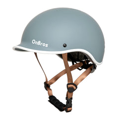 OnBros helmet front view showing low-profile shell and secure fit
