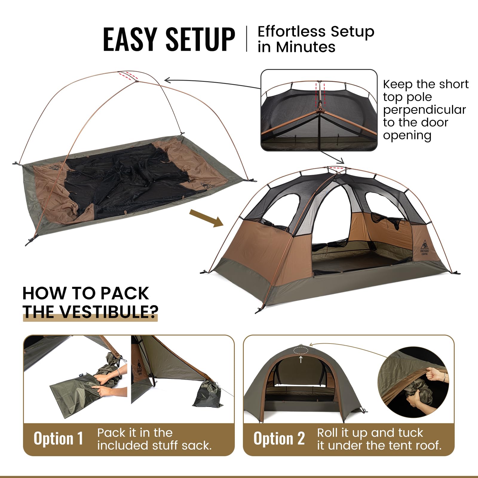OneTigris Bastion poles and stakes kit displaying included essentials