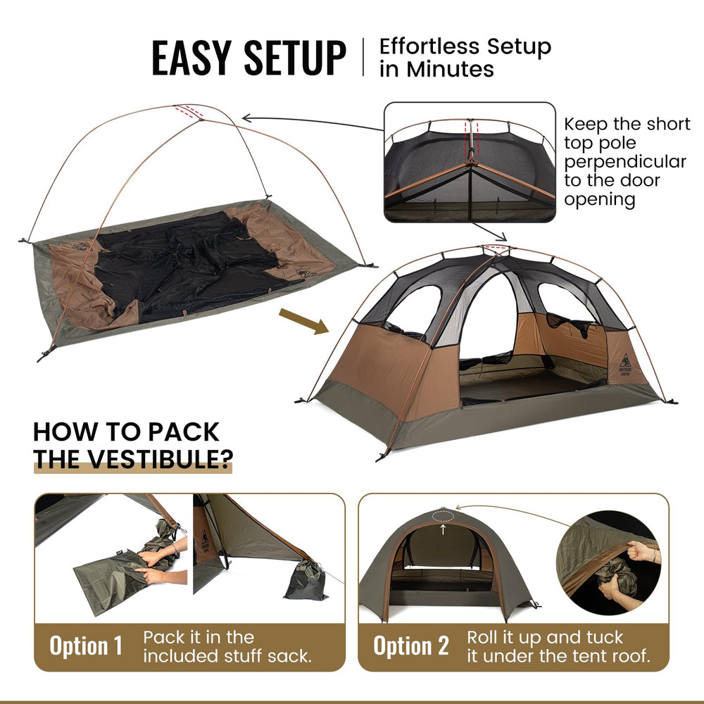 OneTigris Bastion poles and stakes kit displaying included essentials
