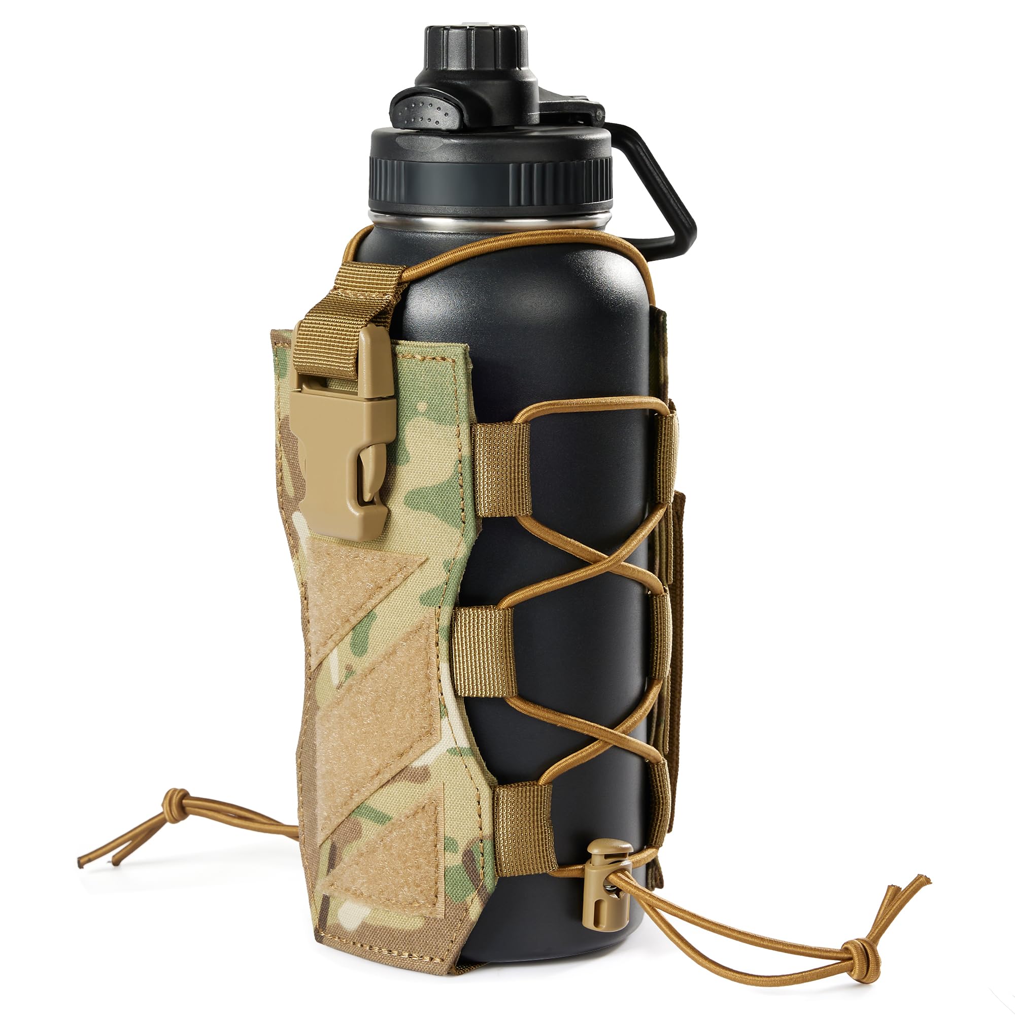 OneTigris front view of bottle pouch shows secure carry benefit