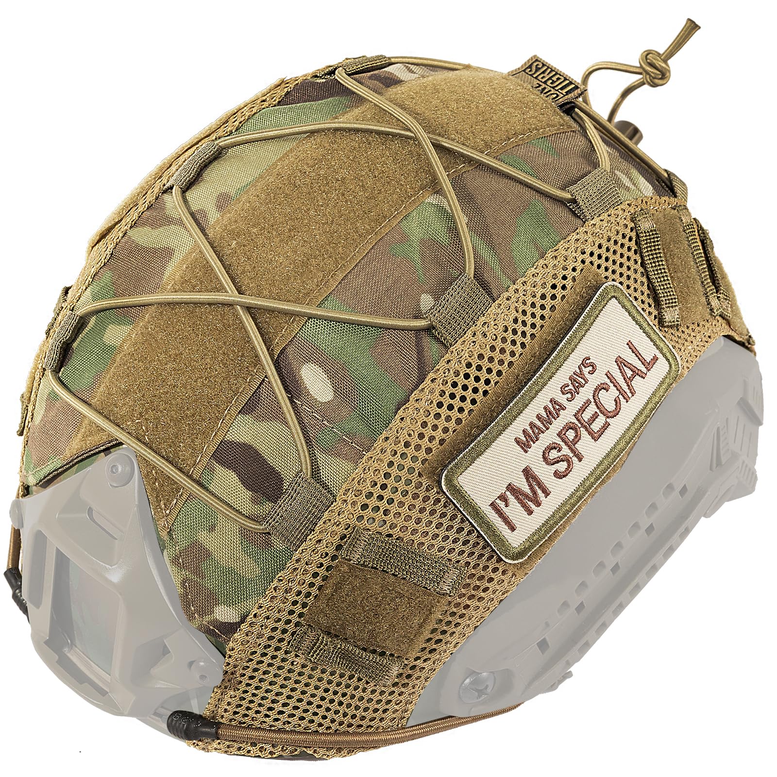 ONETIGRIS front view helmet cover showing fit and protection