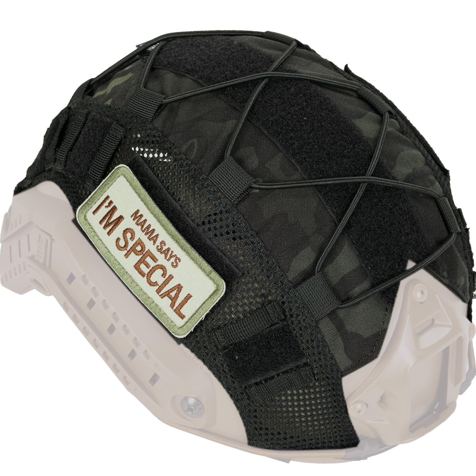 OneTigris helmet cover front view showing low-profile fit and added protection