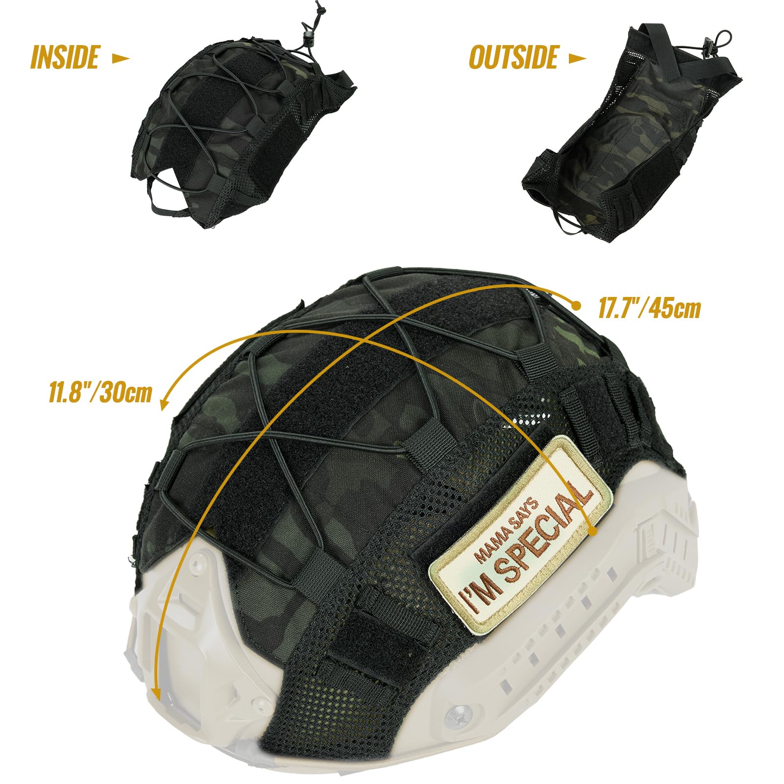 OneTigris helmet cover mounted with NVG demonstrating compatibility and convenience