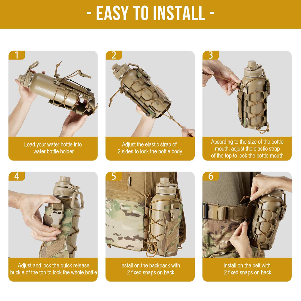 OneTigris pouch attached to backpack demonstrating hands-free hydration benefit
