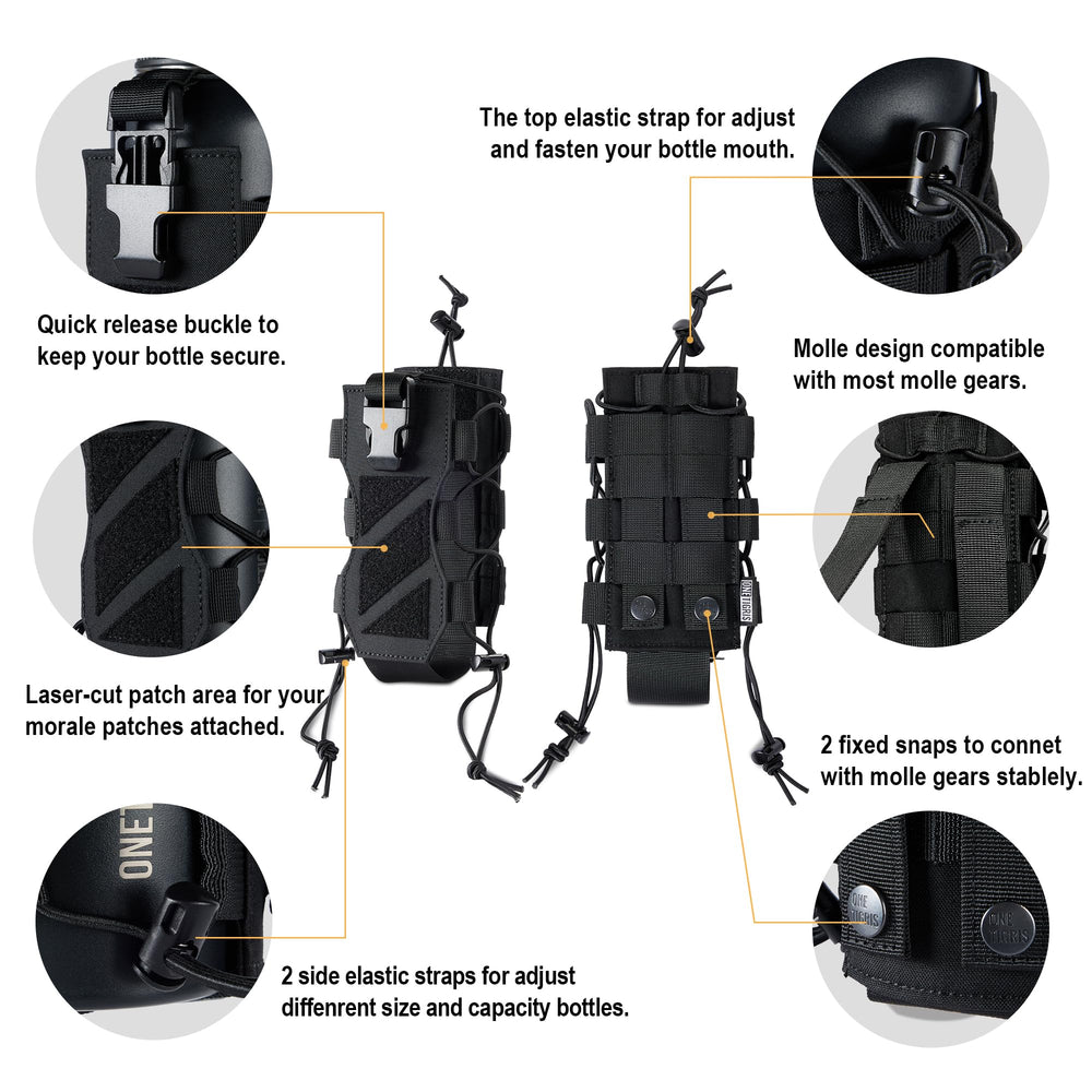 OneTigris demonstrating MOLLE webbing weave for stable pack attachment benefit