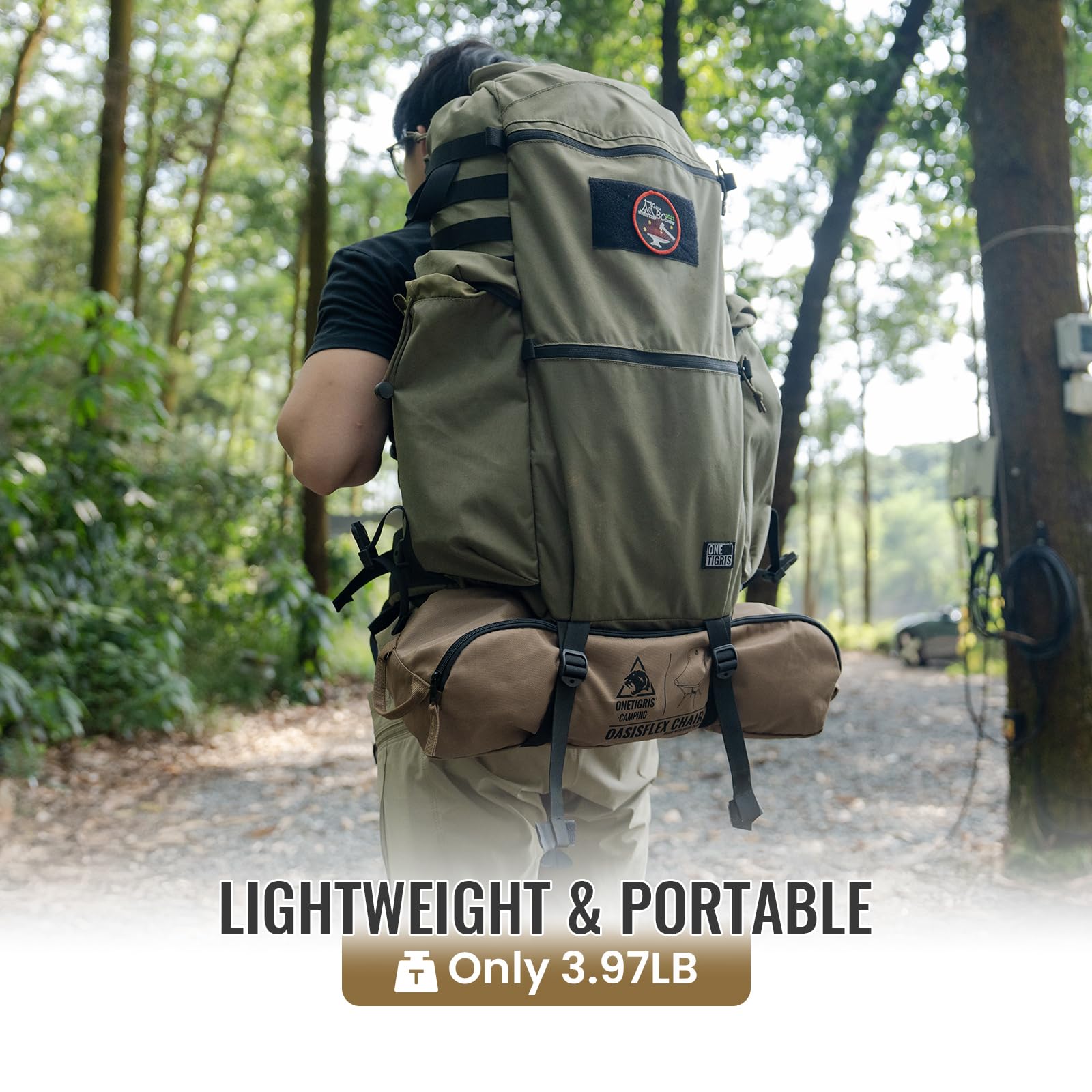 ONETIGRIS high-back profile highlighting tall backrest comfort benefit