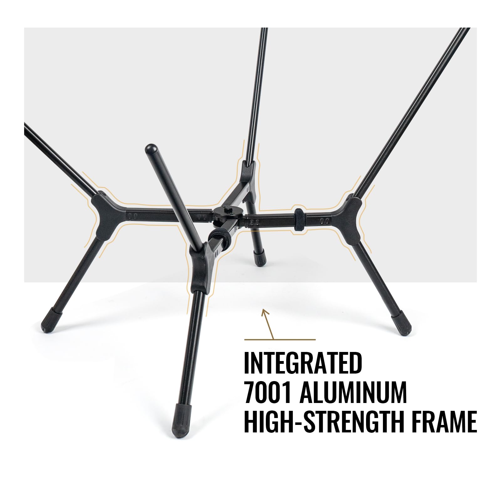 ONETIGRIS elastic seat attachment clicking onto frame for instant setup benefit