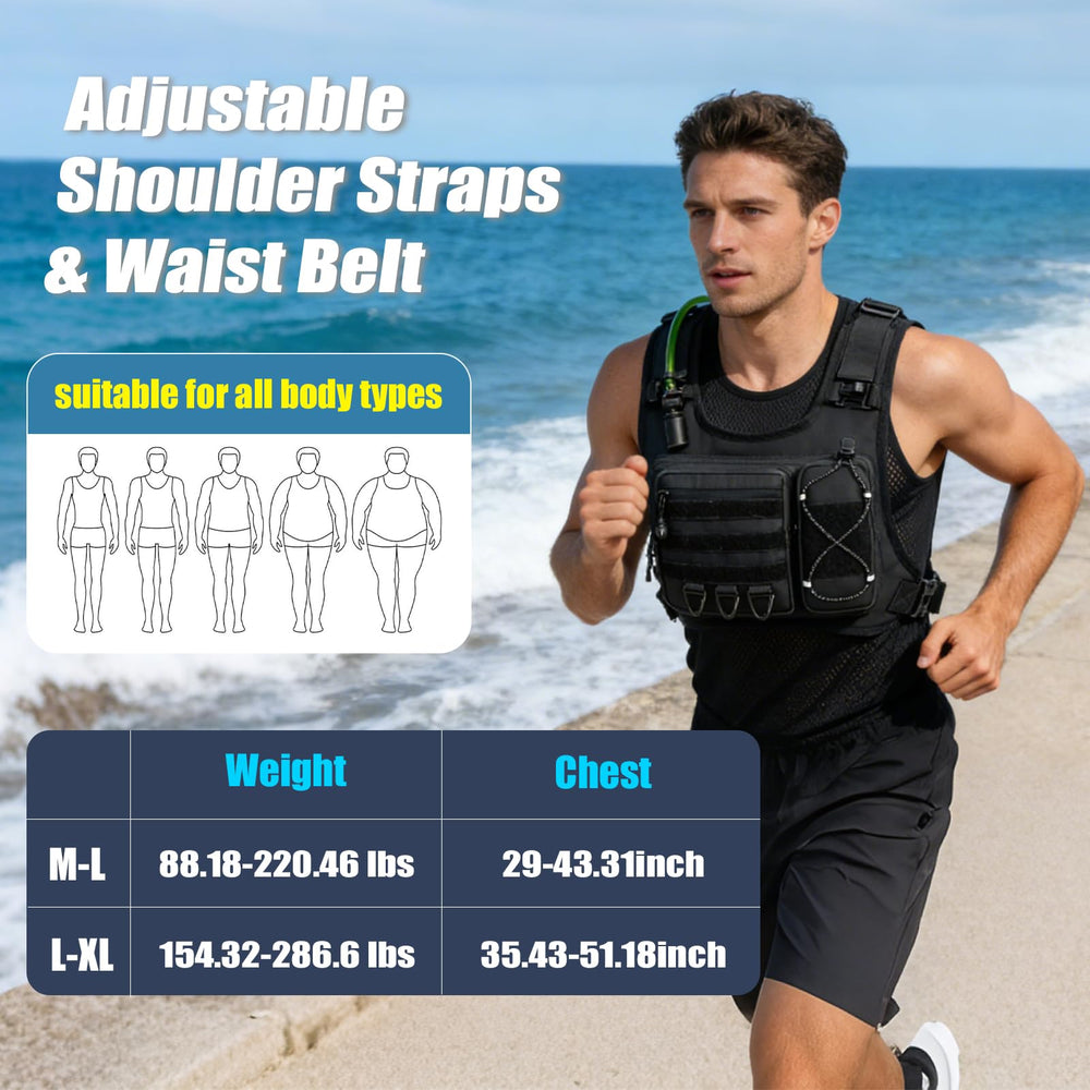 ONETOALL MOLLE chest panel with attachments for customizable gear