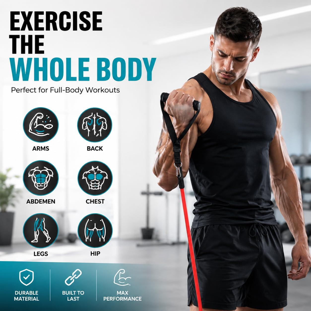ONYXARAEL exercise chart and storage bag for quick setup and organized travel