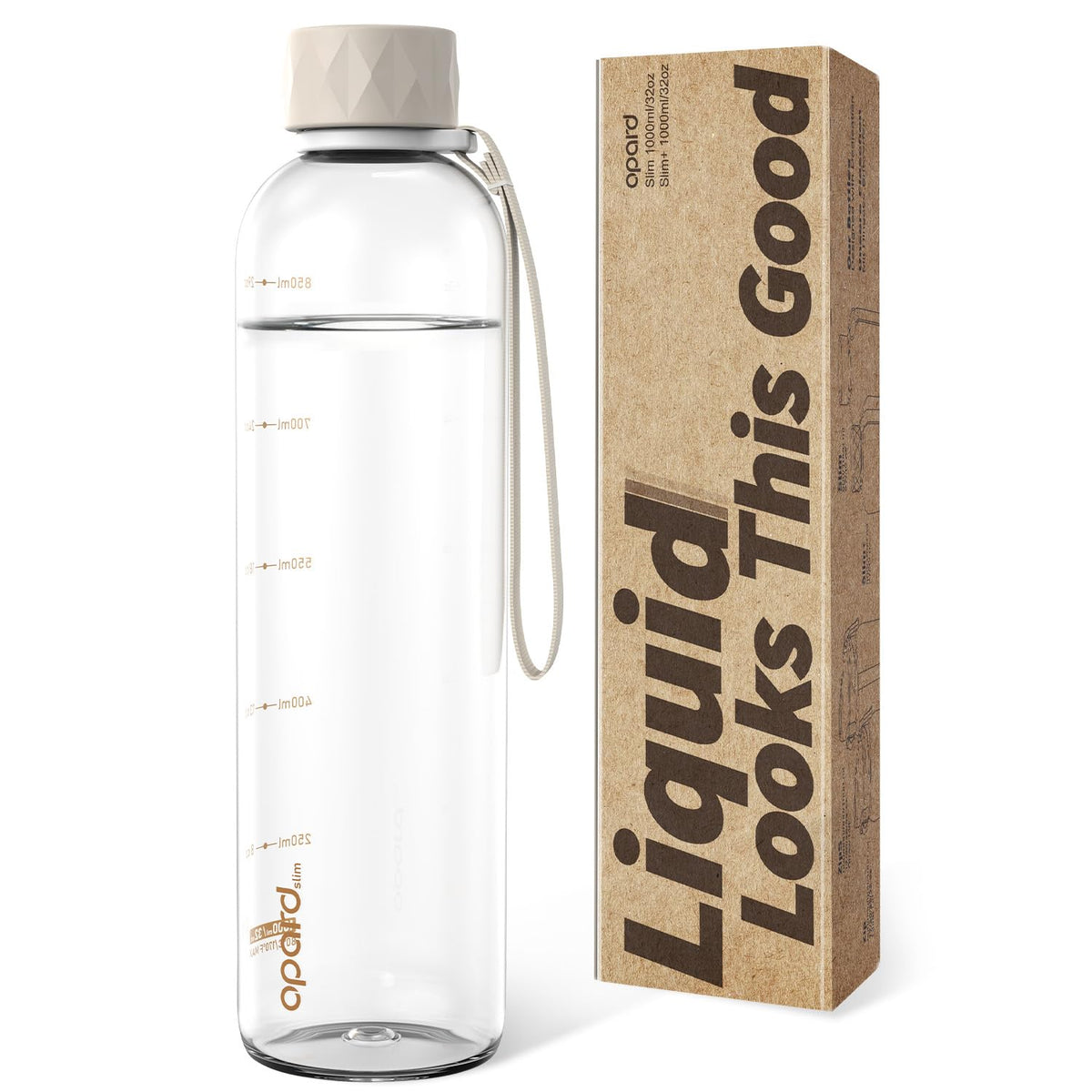 Opard front view showing bottle shape and clear cream color benefits portability