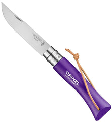 OPINEL No.07 Colorama front view purple showing compact folding convenience