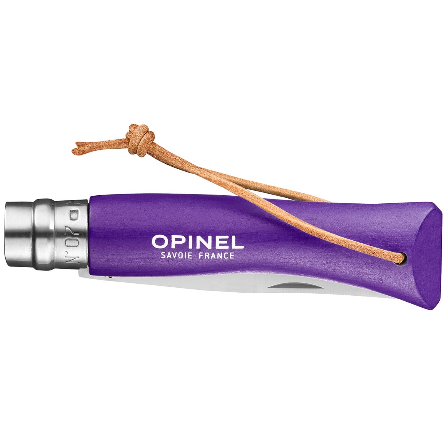 OPINEL stainless blade close-up highlighting sharp edge and corrosion resistance