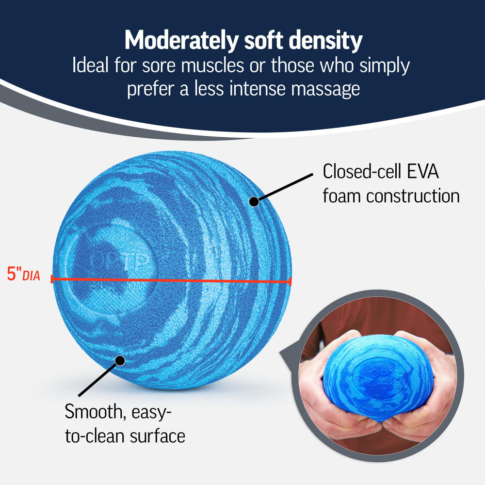 OPTP PRO Soft Release Ball in use under back, gentle pressure for muscle relief