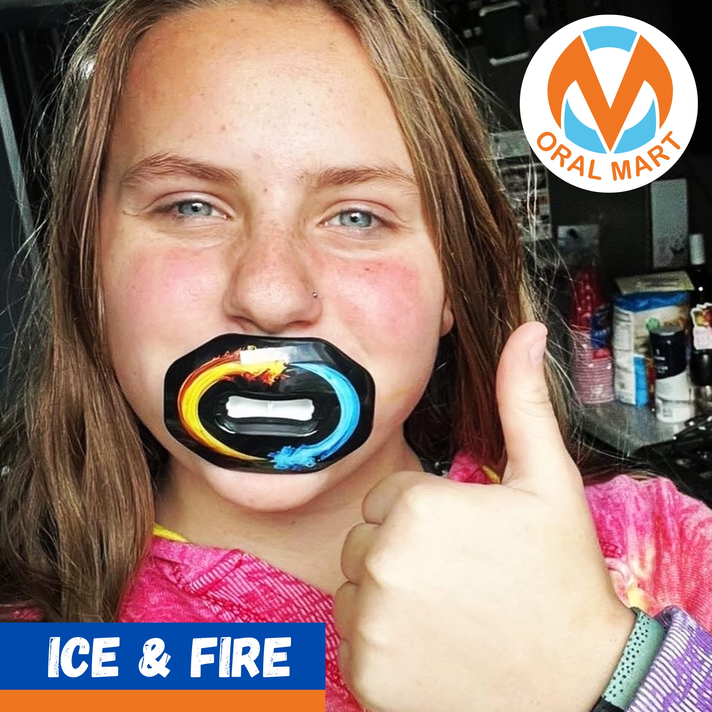 Oral Mart Ice & Fire in mouth over braces protecting orthodontics benefit