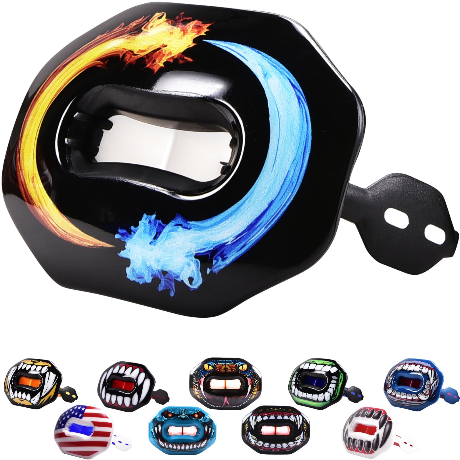 Oral Mart Ice & Fire front view showing colorful design and coverage benefit