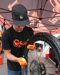 Orange Seal being poured into a valve using injector for fast filling