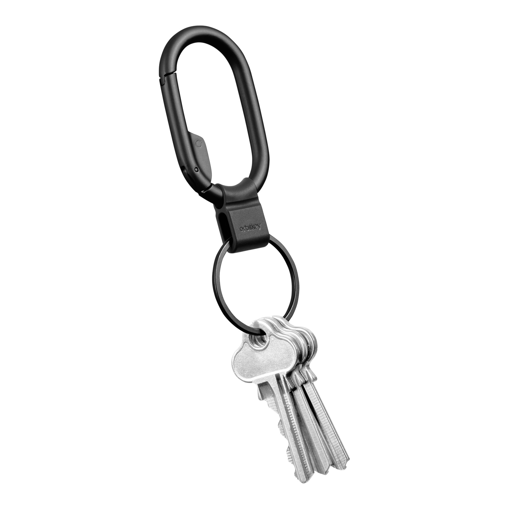 Orbitkey Clip Mini black front view showing slim profile and secure hold
