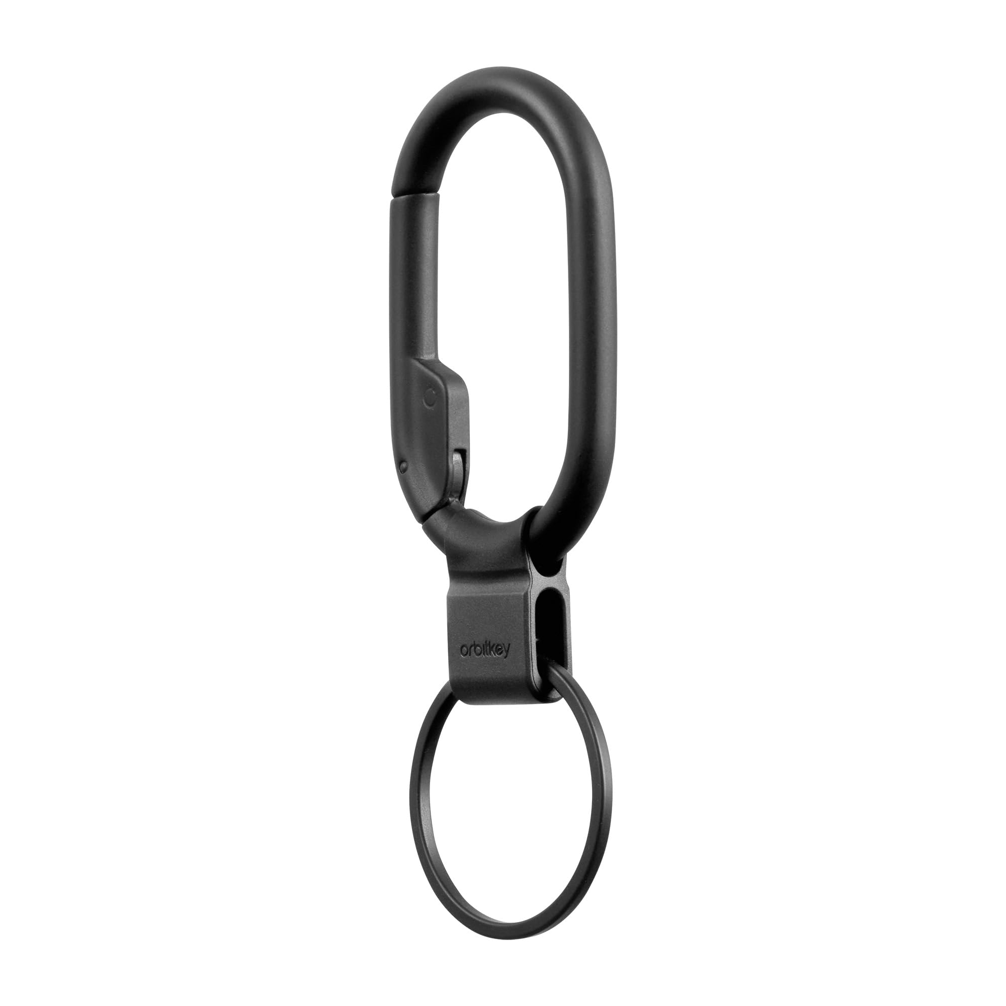 Orbitkey Clip Mini black next to ruler showing compact size and scale