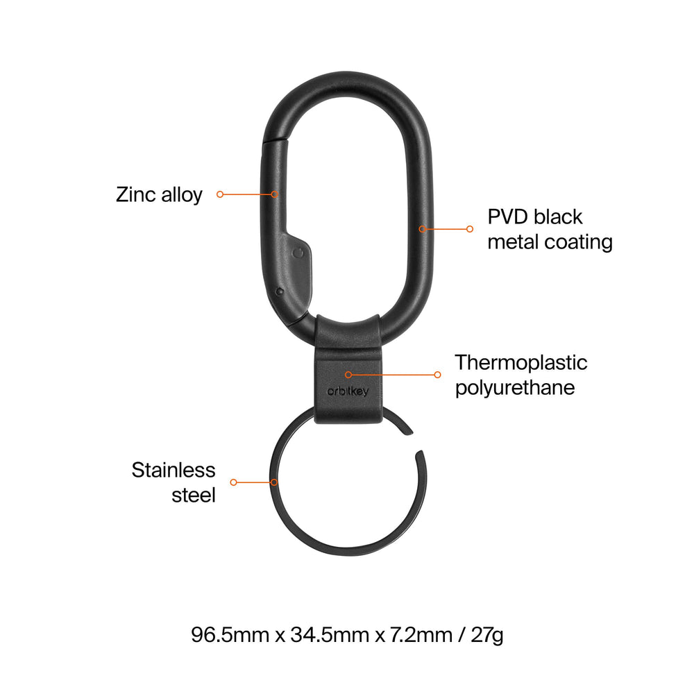 Orbitkey Clip Mini black holding multiple keys showing organized access