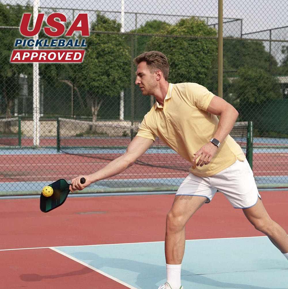 Orca Paddle Co. mesh bag with four yellow balls for quick transport advantage