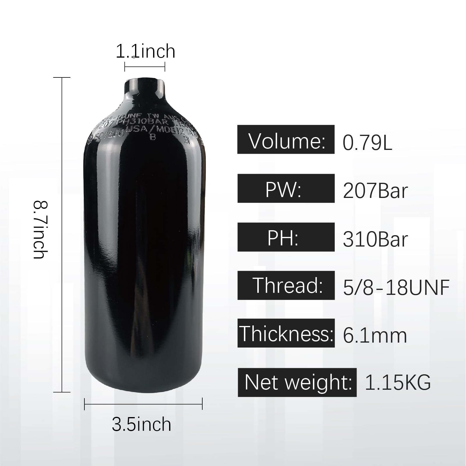 Orctac side profile displaying 3000psi label and safety compliance benefit