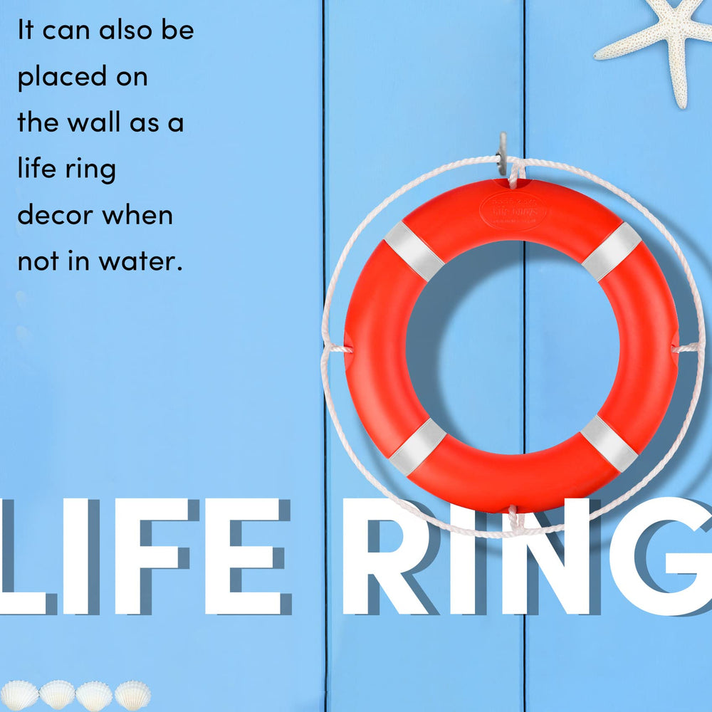 ORLANG life ring poolside lifestyle shot showing readiness and safety benefit