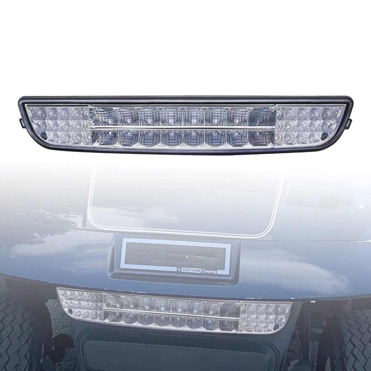 Orle Oko front view headlight bar showing full LED face and clean fit