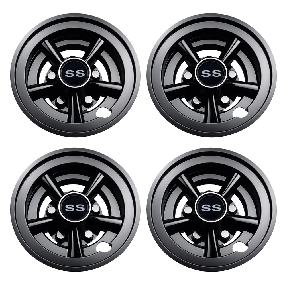 Orle Oko hub cap beside ruler showing scale and confirming 8-inch wheel compatibility