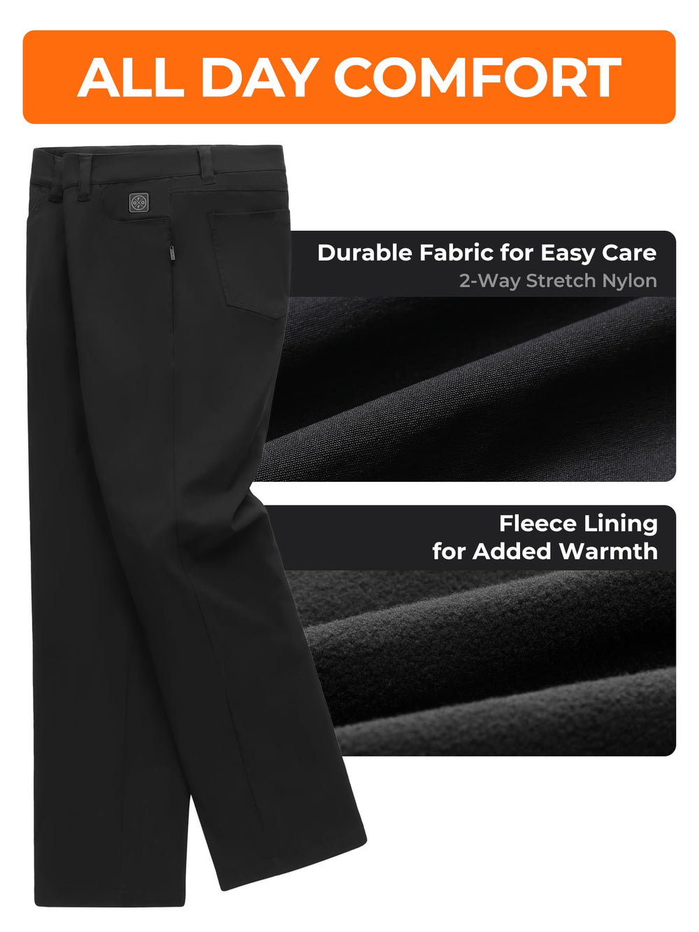 ORORO back view with velcro-secured pockets highlighting secure storage and neat look