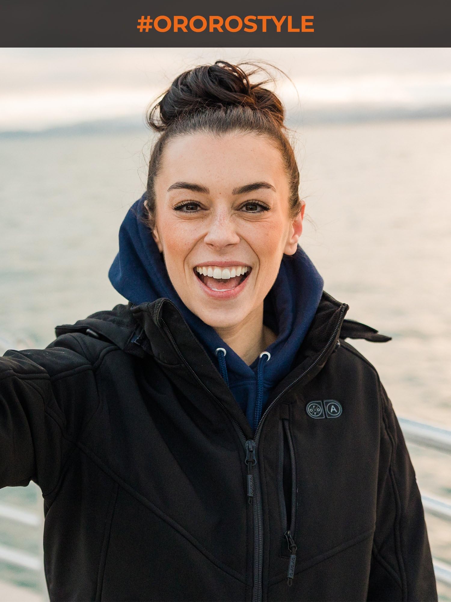 ORORO adjustable hood and full-zip detail improving cold defense