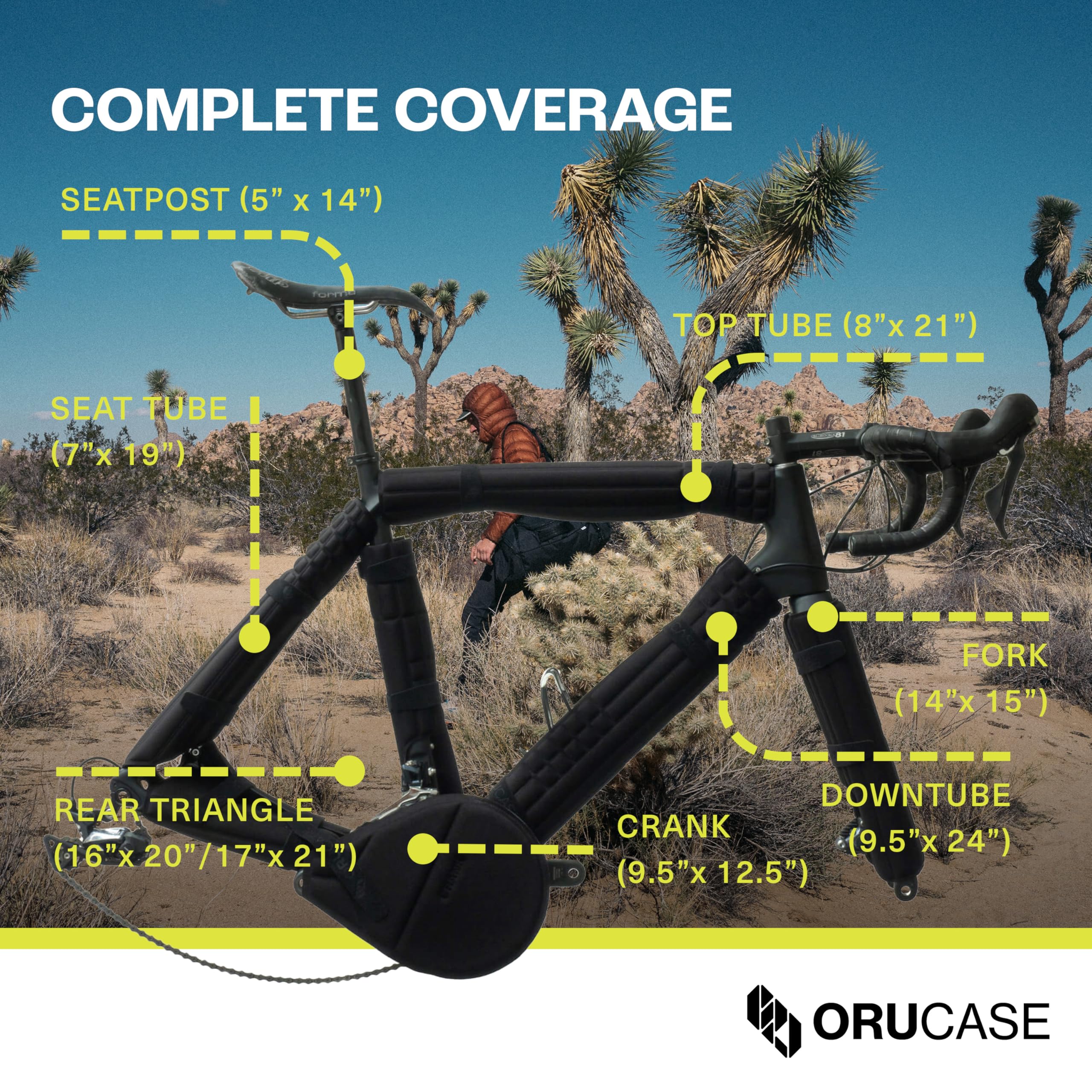 ORUCASE crank area protector shielding bottom bracket and pedals from knocks