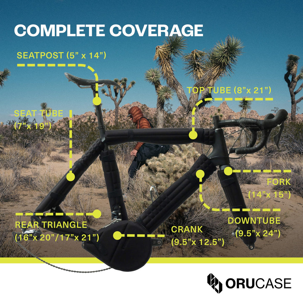 ORUCASE crank area protector shielding bottom bracket and pedals from knocks