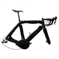 ORUCASE front view of padded bike frame showing full coverage and peace of mind
