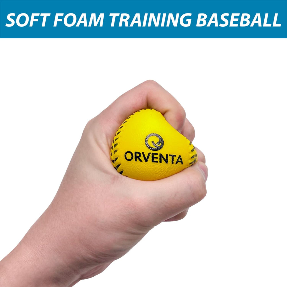 ORVENTA used with plastic bat for gentle hitting practice and skill-building