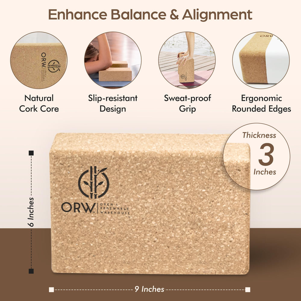 ORW cork block close texture highlighting non-slip grip and durability