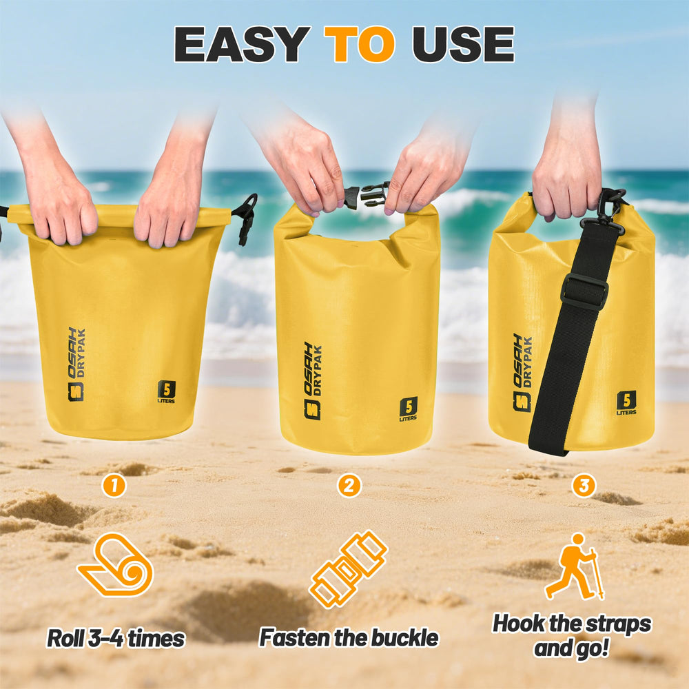 OSAH DRYPAK floating on water illustrates buoyancy and emergency protection