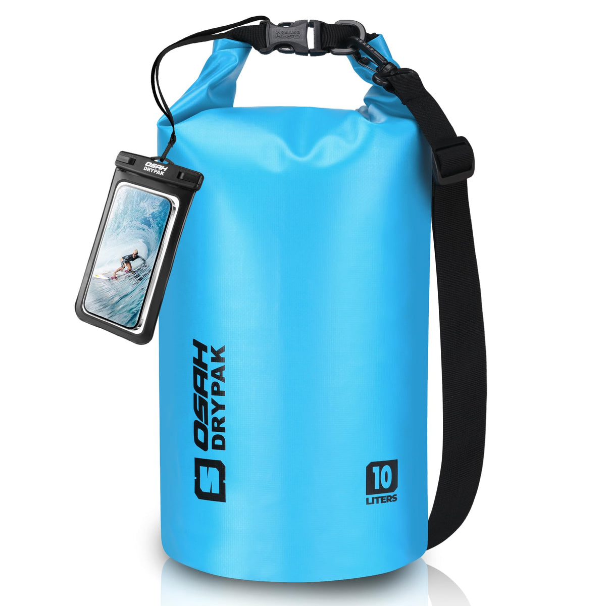 OSAH DRYPAK front view showing waterproof design and secure closure benefit