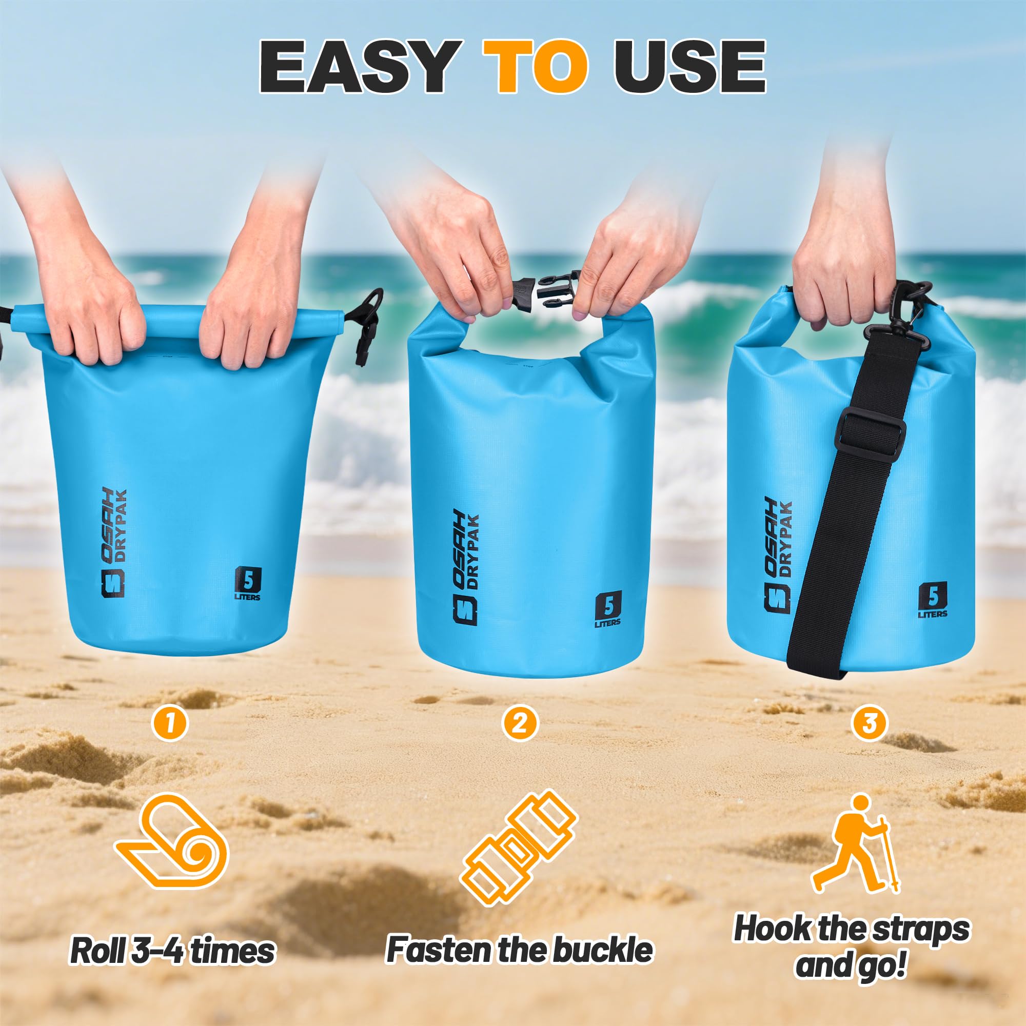 OSAH DRYPAK free waterproof phone case shown protecting device from water