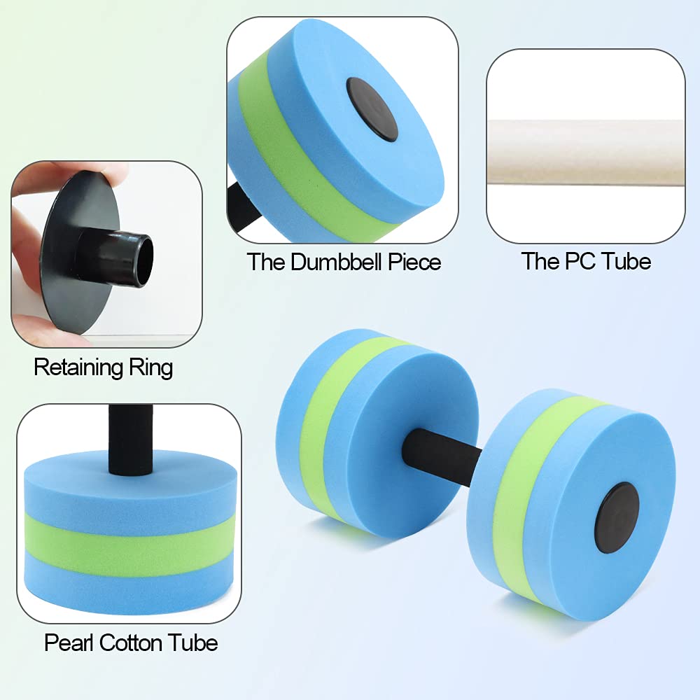 OSMOFUZE assembled dumbbells in pool demonstrating added resistance