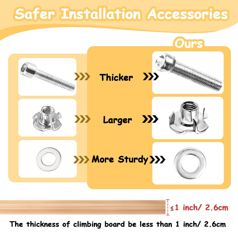 OSPNIEEK bolts, weld nuts, washers and Allen wrench laid out for quick assembly and secure fixing